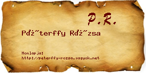 Péterffy Rózsa névjegykártya