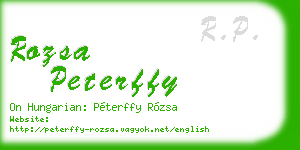 rozsa peterffy business card