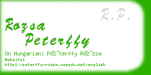rozsa peterffy business card